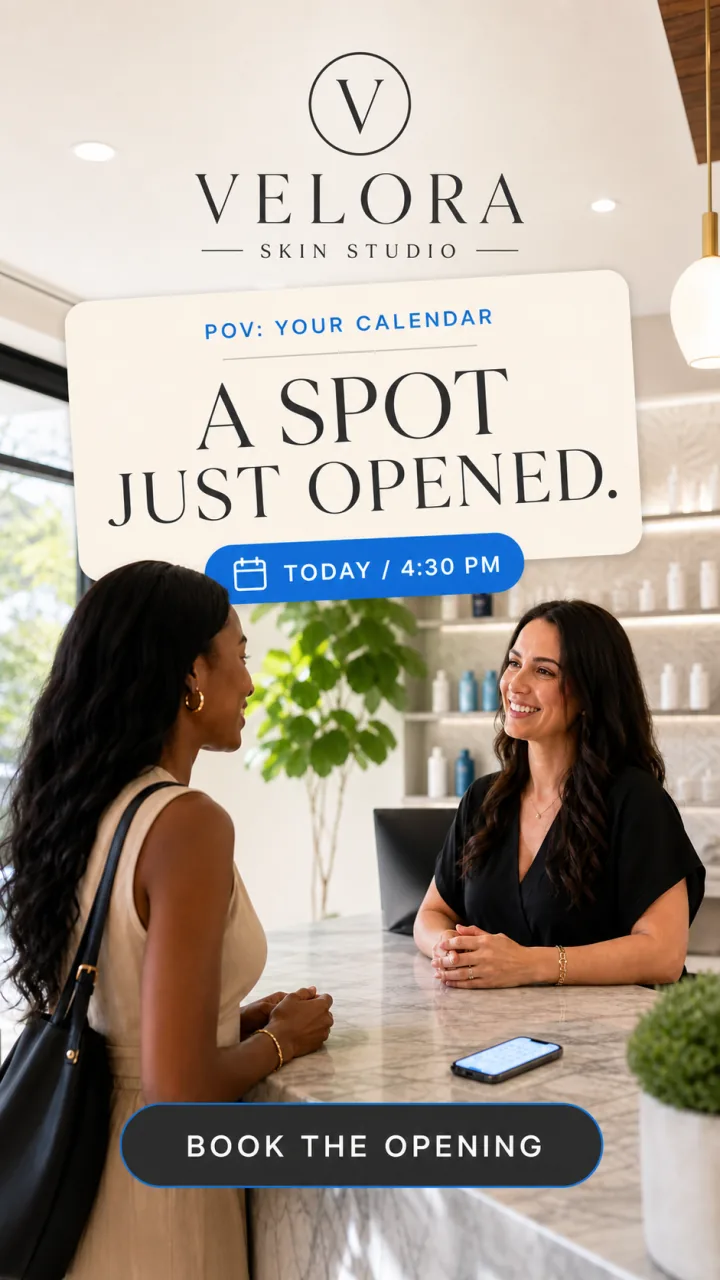 Velora same-day opening campaign built as a vertical TikTok video